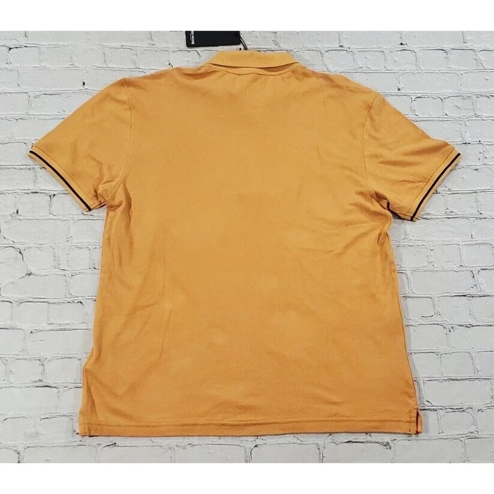 True Religion Tan Black Branded Collar SS Polo MENS SIZE SMALL